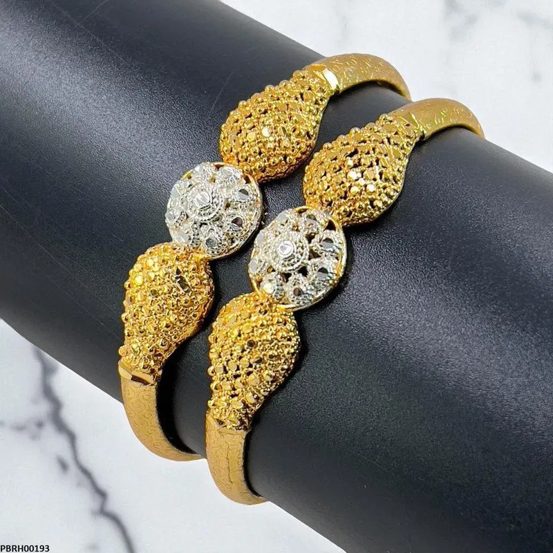 Round Flower Bangles 2 Pcs Set