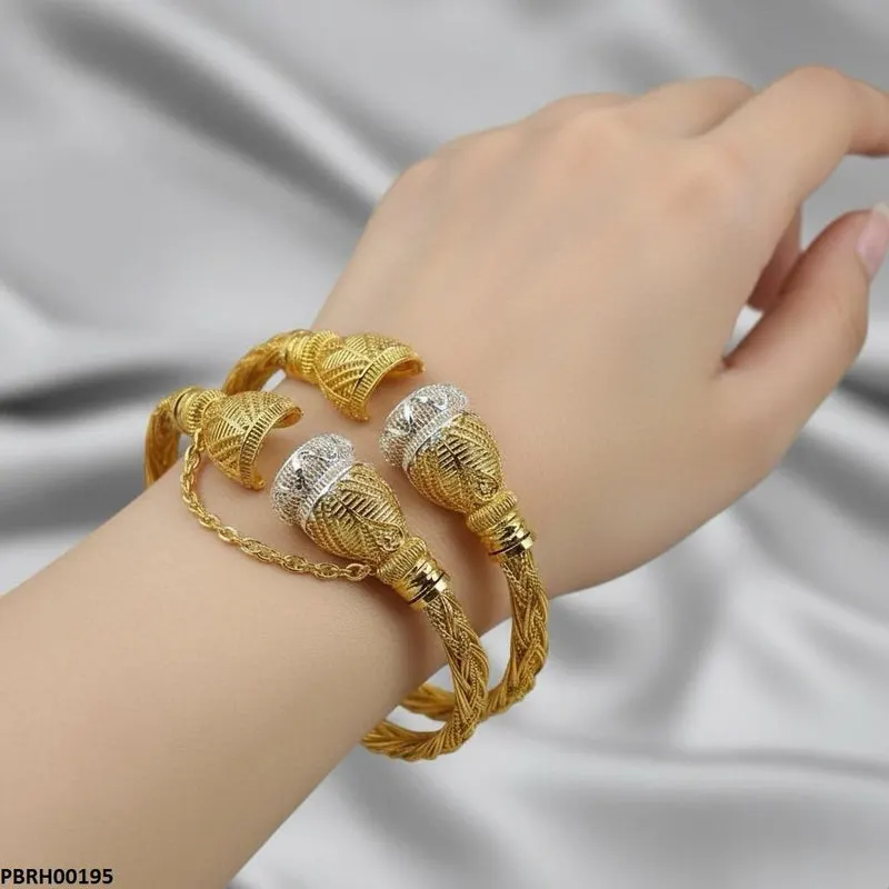 Twisted Screw Adjustable Bangle Set