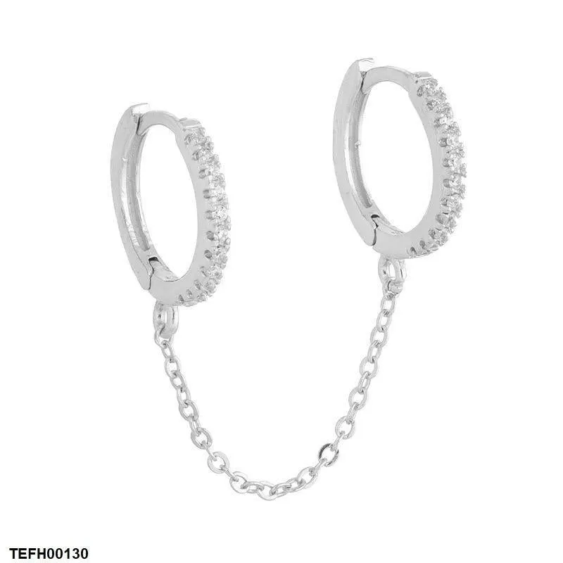 Double Ring Ear Cuff with Chain