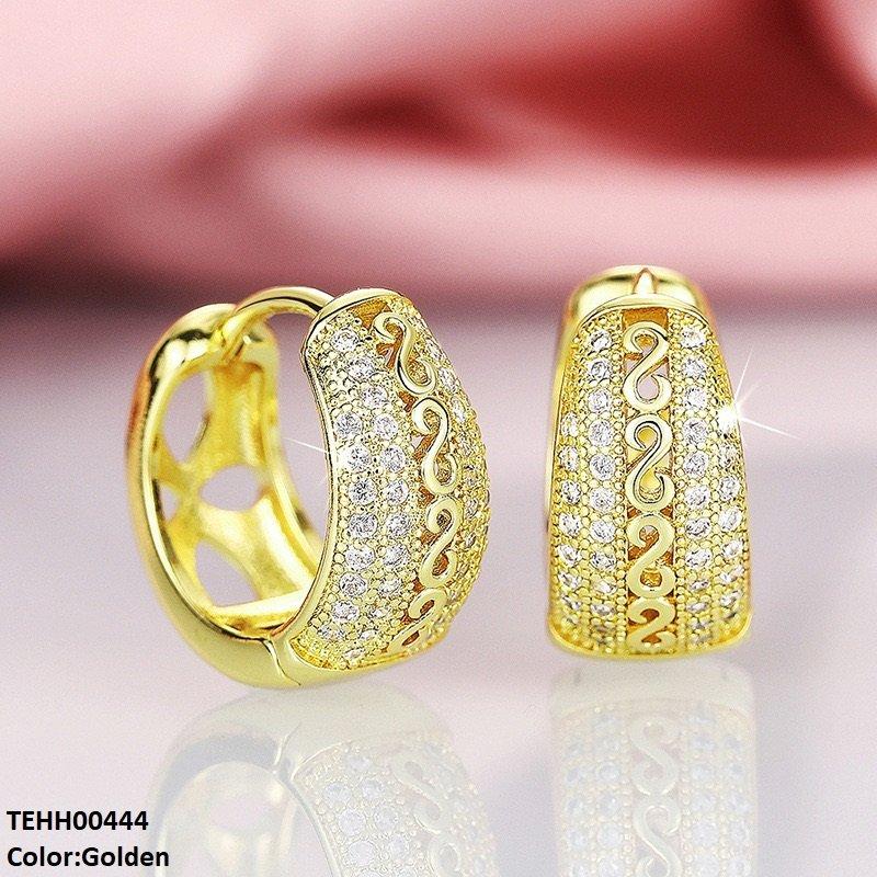 Round Embossed Scroll Hoops Pair