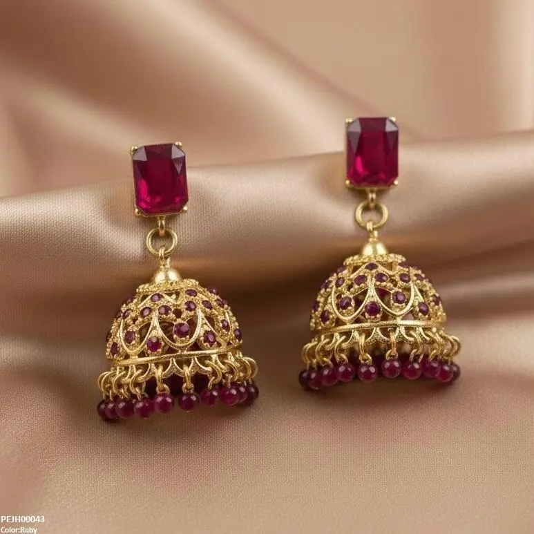 Rectangle Pearl Drop Jhumki