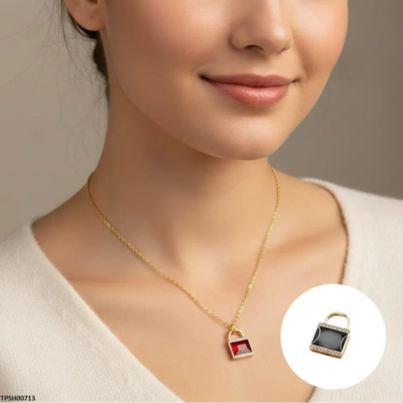 Lock Pendant with Chain