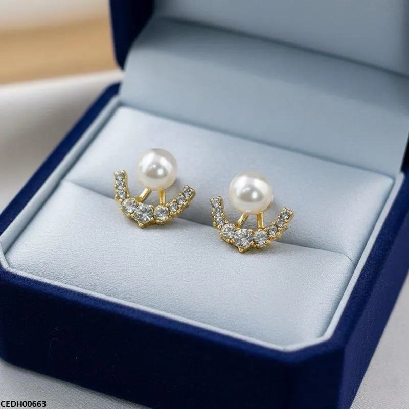 Round Pearl Earrings