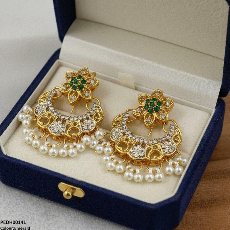 Moon Star Pearl Drop Earrings