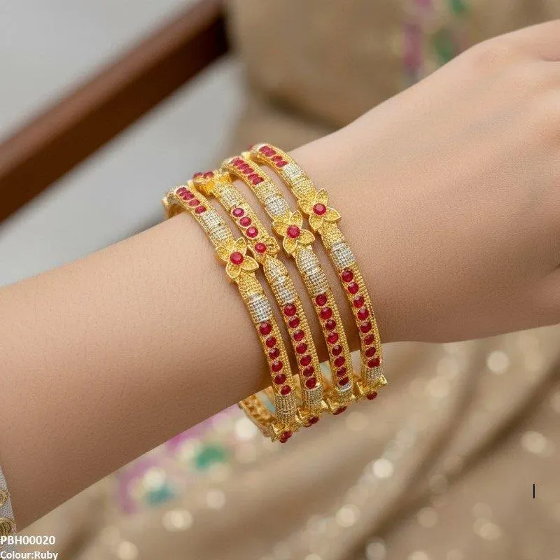 Flower 4 Pcs of Bangles Set