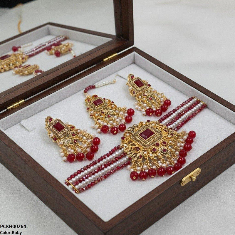 Rectangle Flower Choker Set