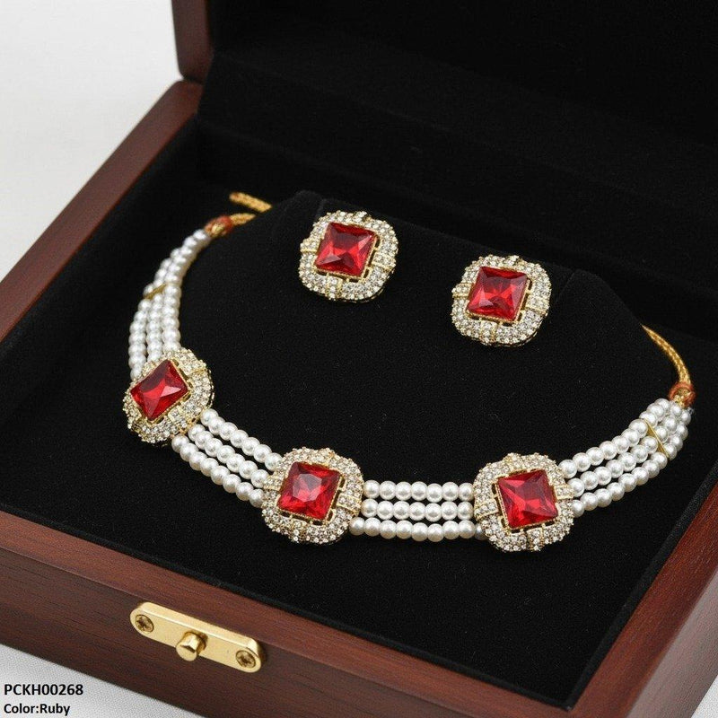 Square Pearl Choker Set