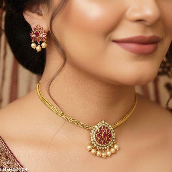 Tear Pearl Drop Necklace Set