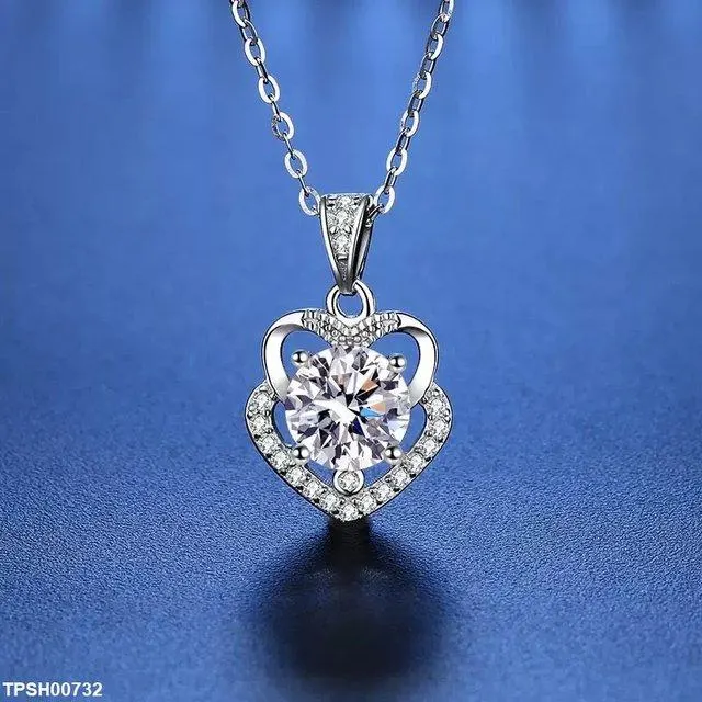 Heart Stone Drop Pendant with Chain