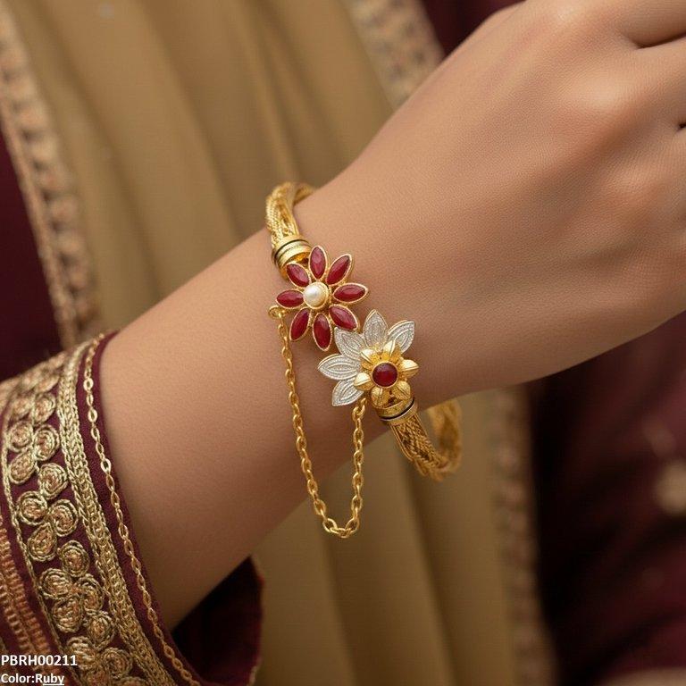 Flower Bangles Set Adjustable