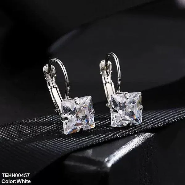 Square Shape Ear Hoops Pair