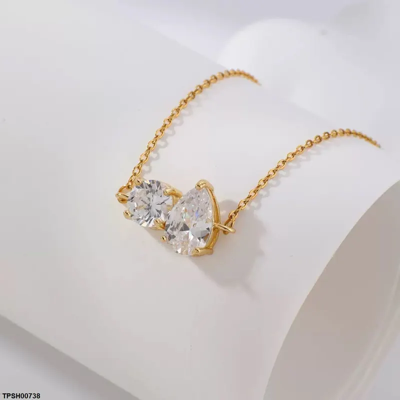 Round/Tear Pendant with Chain
