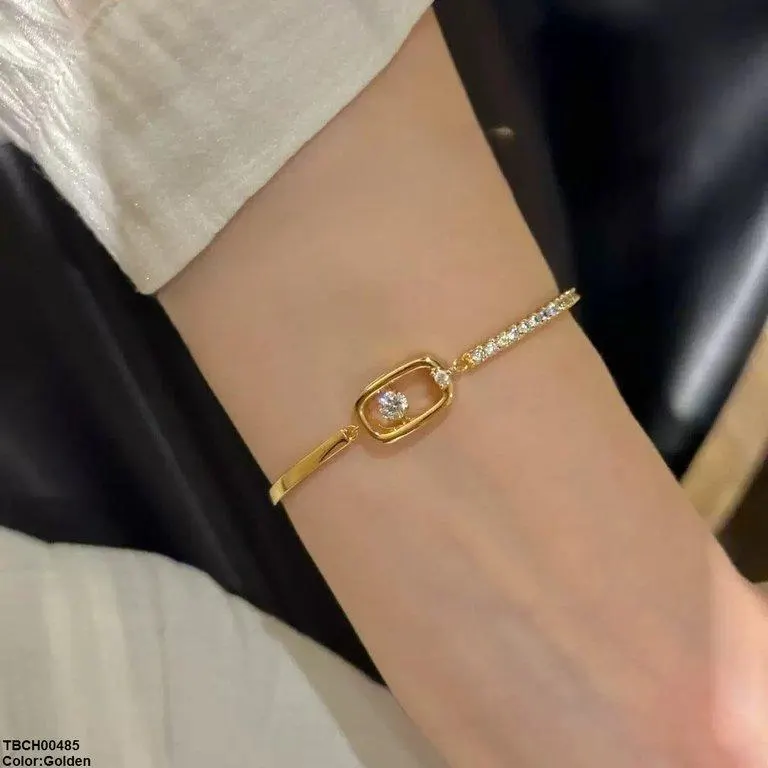 Rectangle/Round Stone Zircon Bracelet Adjustable