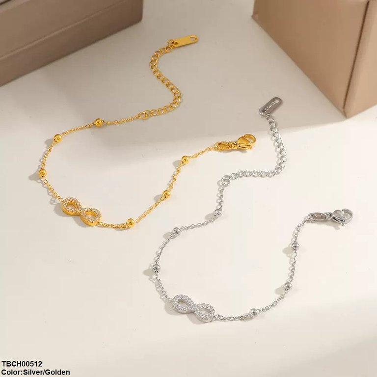 Stainless Steel Infinity/Ball Bracelet