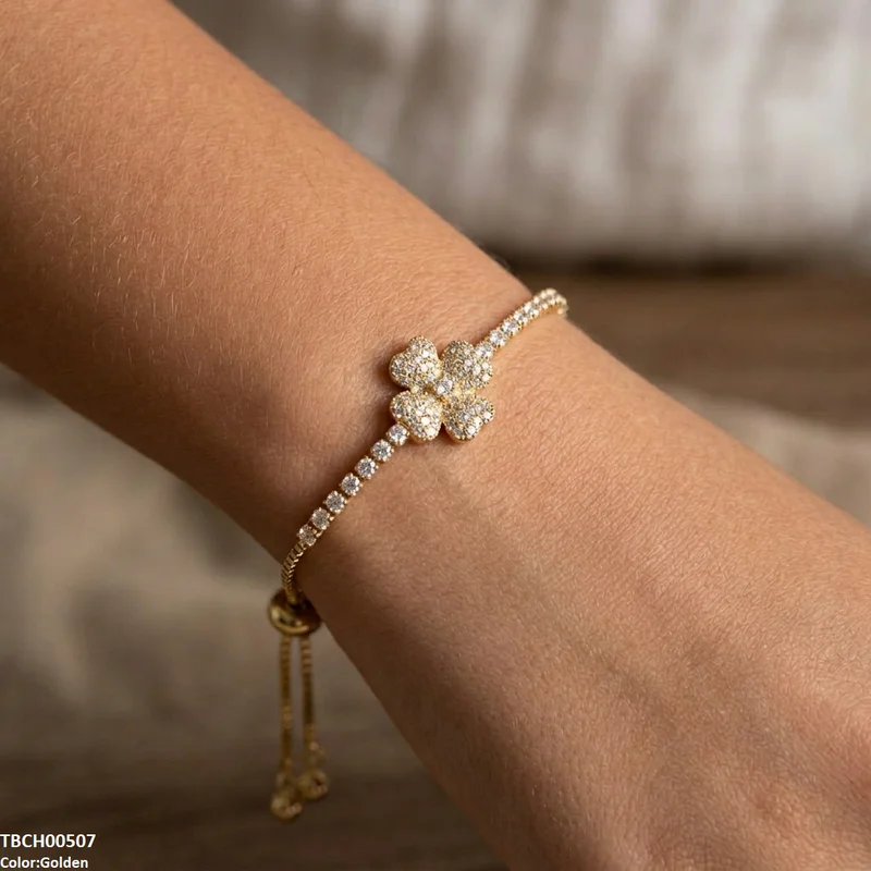 Heart Flower Bracelet Adjustable
