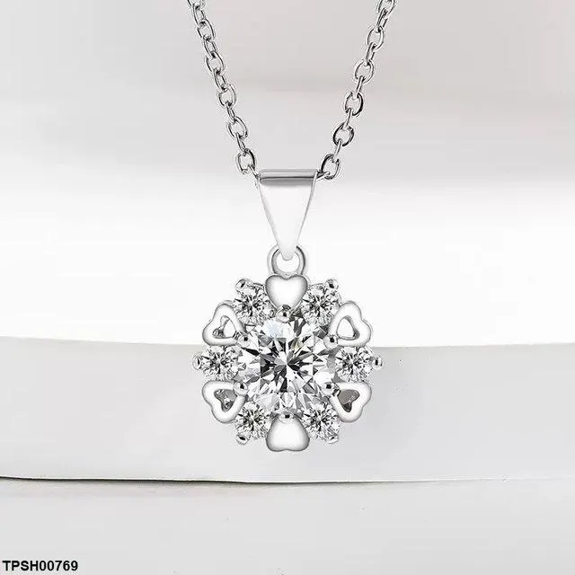 Round Heart Pendant with Chain