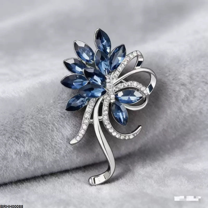 Flower Marquise Stone Broach
