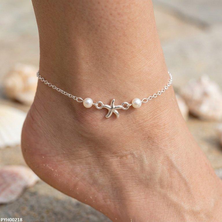 Jmn Star Pearl Single Anklet