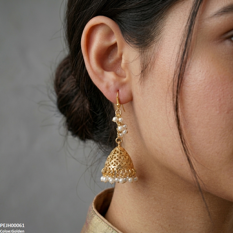 Round Pearl Drop Jhumki