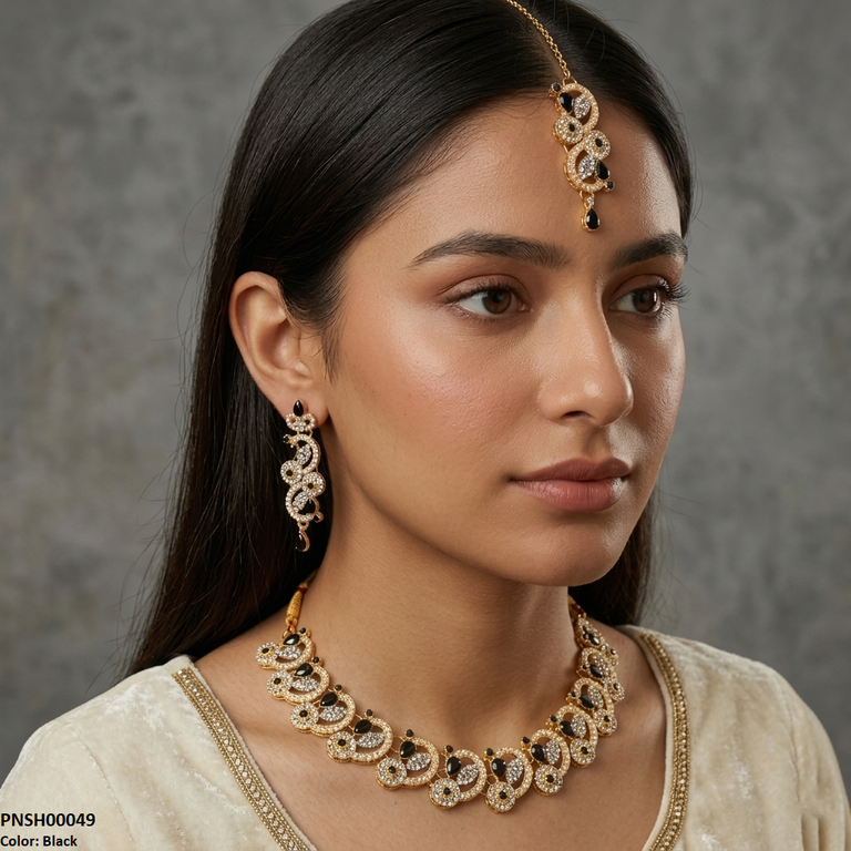 Tear/Round Necklace Set