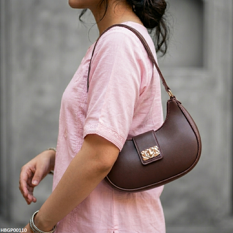 Trendy Armpit Ladies Hand Bag - Dark Brown