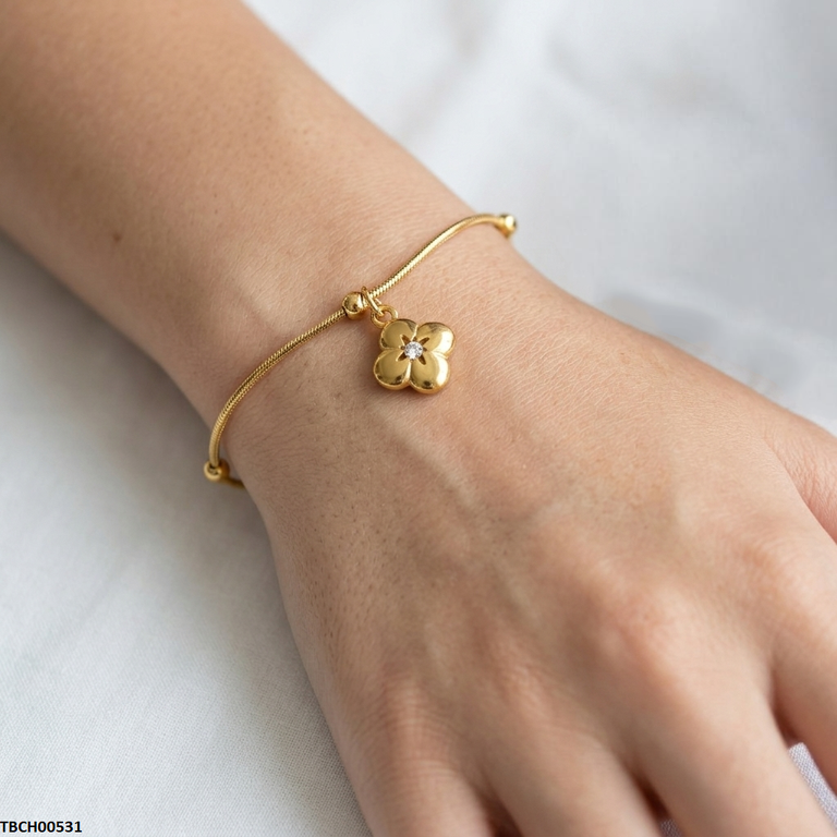 Stainless Steel Flower Drop Bracelet