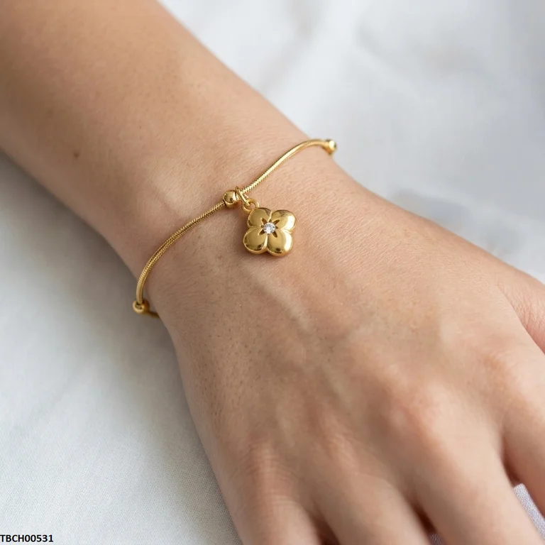 Stainless Steel Flower Drop Bracelet