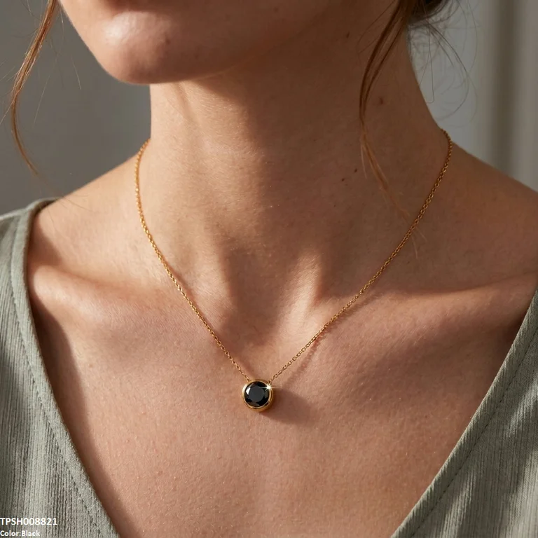 Stainless Steel Round Drop Pendant
