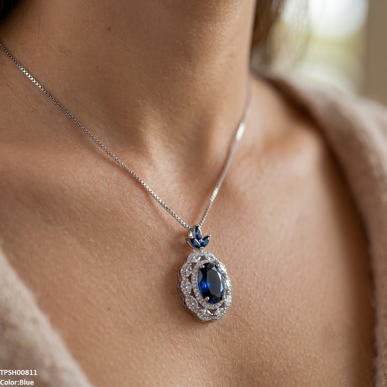 Marquise Round Drop Pendant