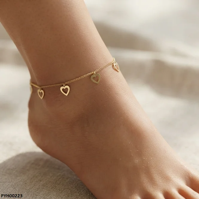 Stainless Steel Heart Foot Anklet