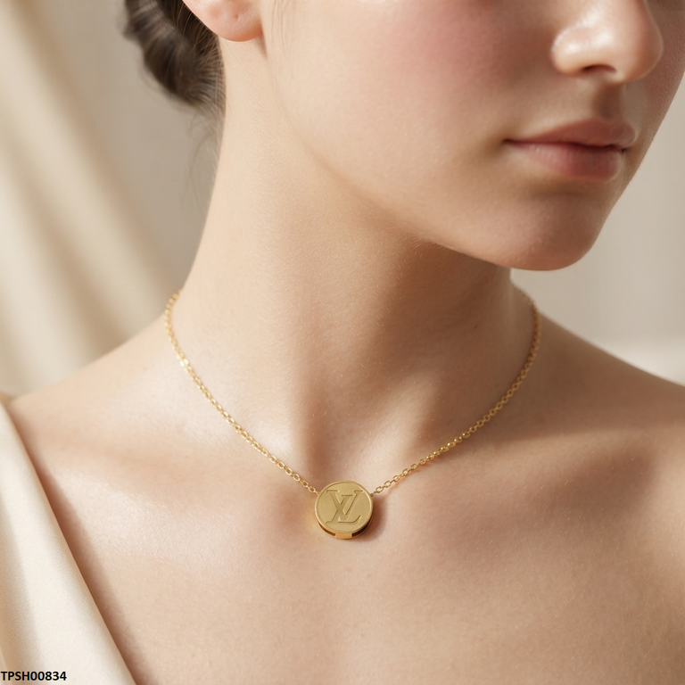 Stainless Steel Round Lv Pendant