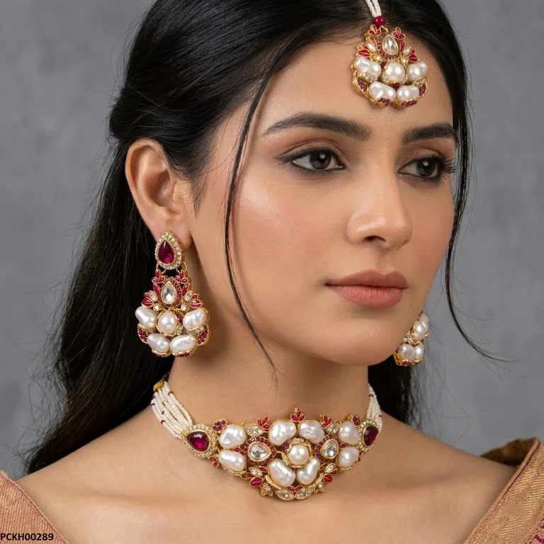 Pearl Double Tear Choker Set