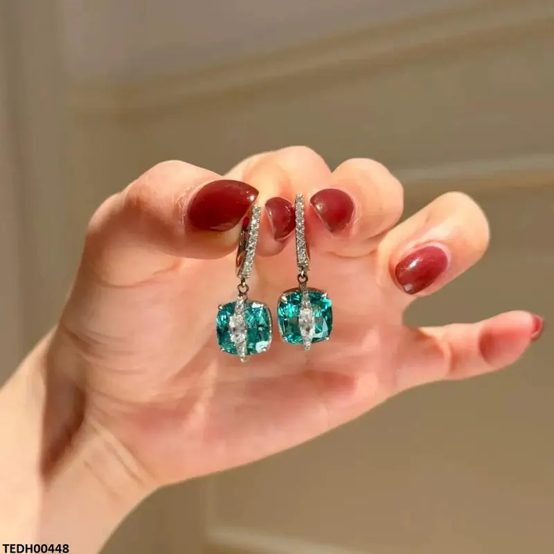 Cross Over Stone Zircon Earrings
