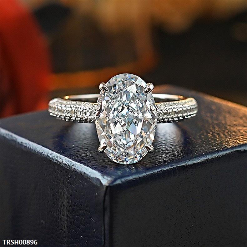 Rectangle Zircon Stone Ring Adjustable