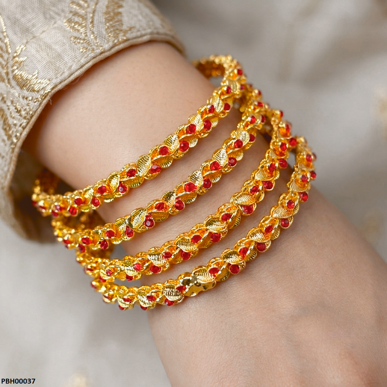 Azm Double Leaf Stone Bangles