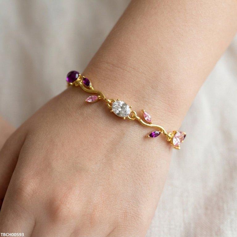 Tulip Leaf Multi Stone Bracelet