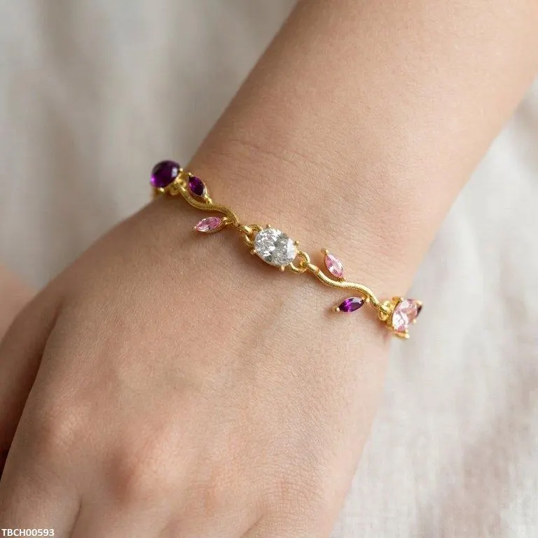 Tulip Leaf Multi Stone Bracelet