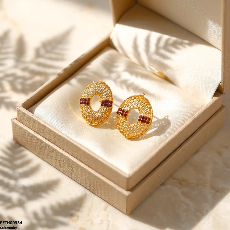 Oval Round Stone Tops Pair
