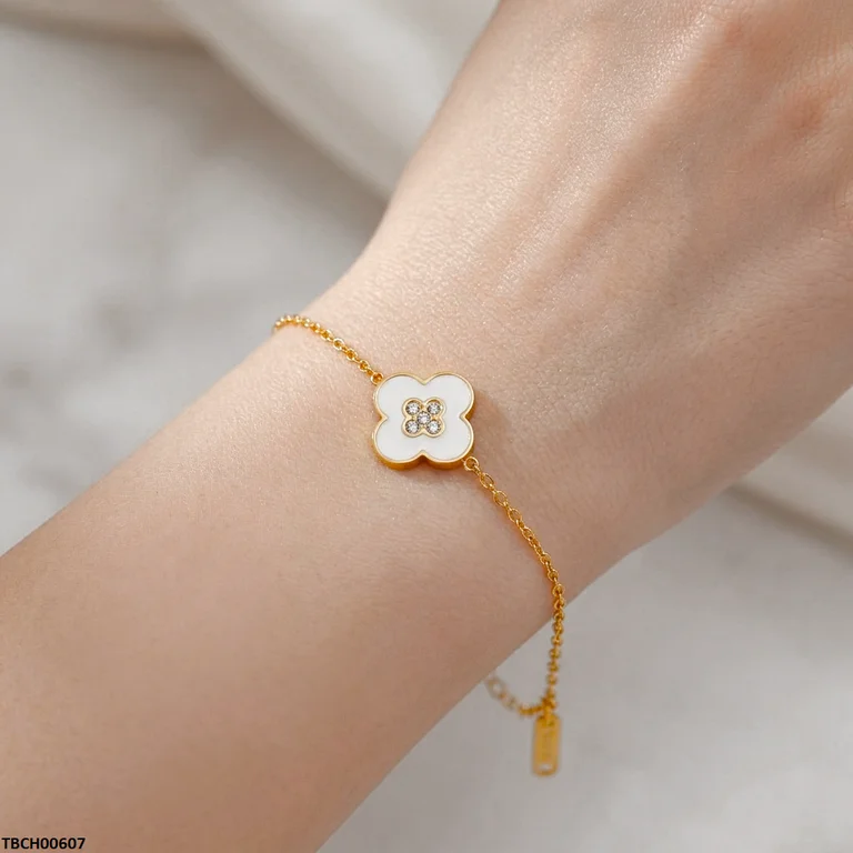 Stainless Steel Flower Bracelet