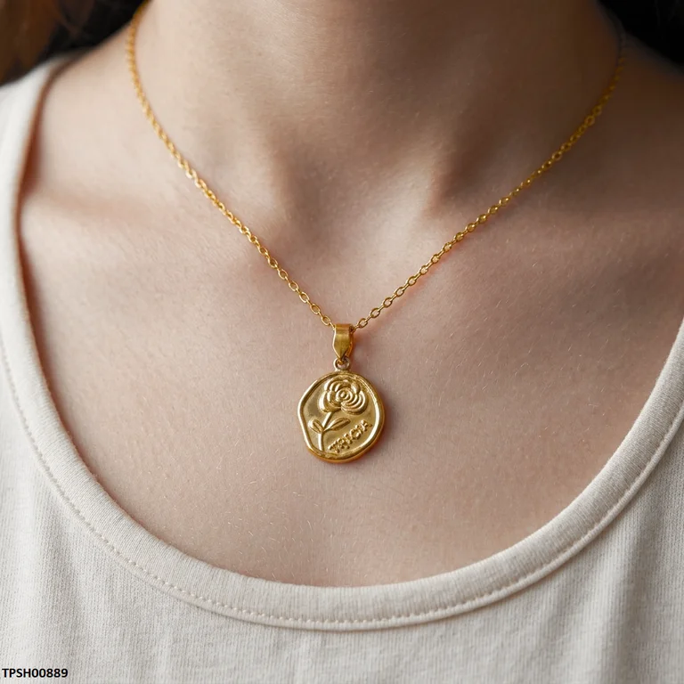 Stainless Steel Flower Pendant
