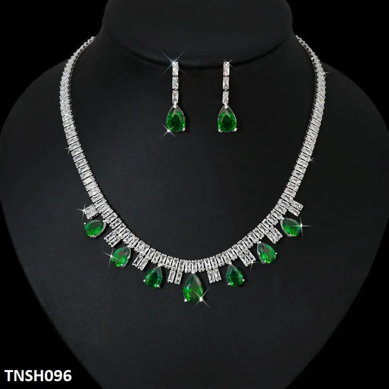 Baguette Tear Necklace Set