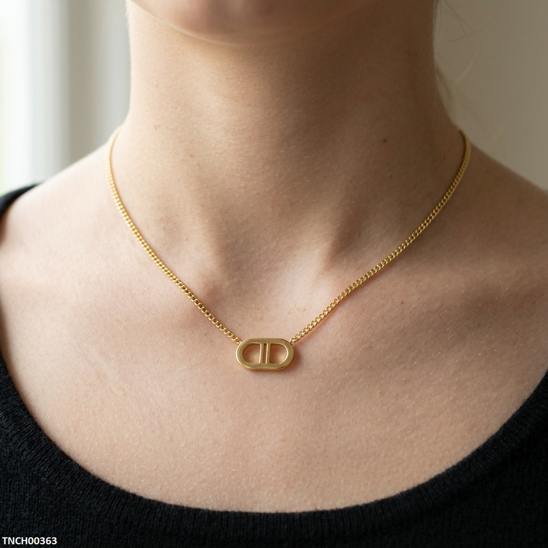 Stainless Steel Double D Necklace