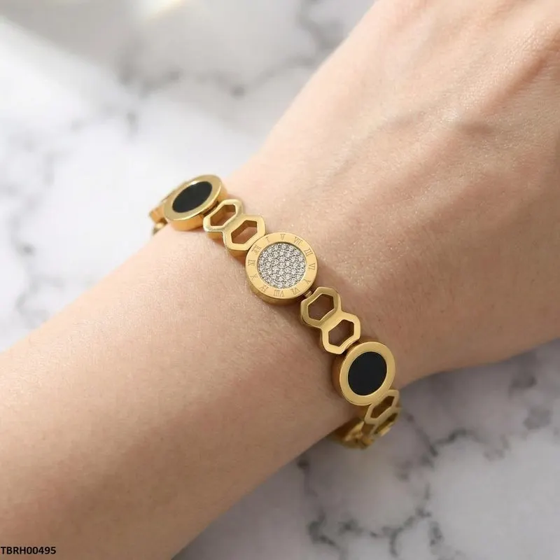 Stainless Steel White/Black Stone Bracelet