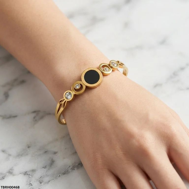 Stainless Steel Round Stone Bracelet