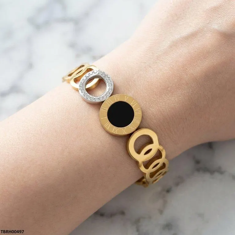 Stainless Steel Black/White Round Bracelet