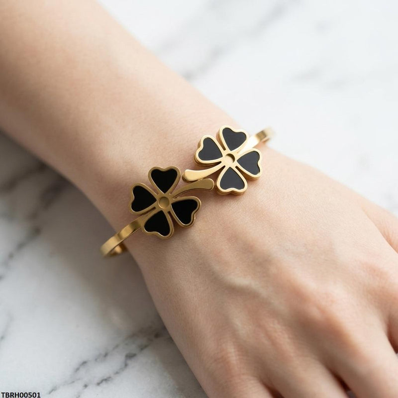 Stainless Steel Heart Flower Bracelet