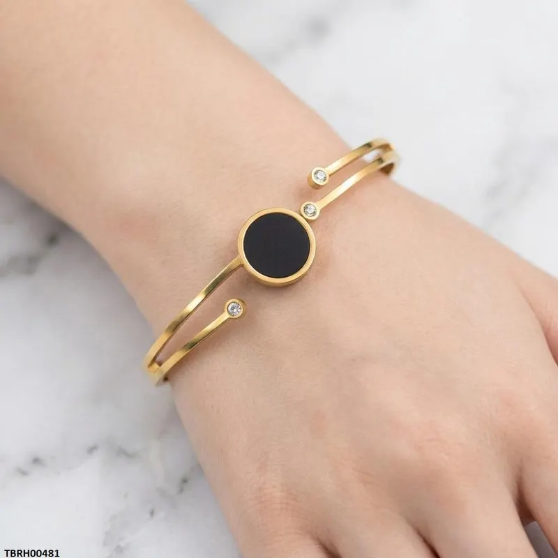 Stainless Steel Round Stone Braclet