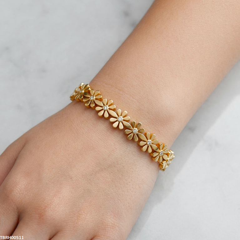 Round Flower Stainless Steel Bracelet