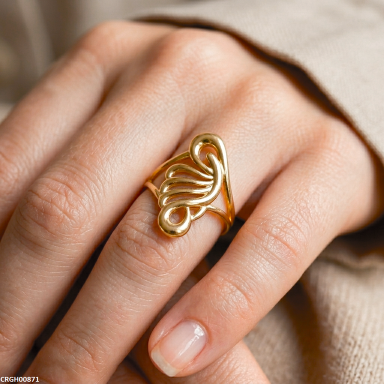 Swirl Wave Stainless Steel Ring Adjustable