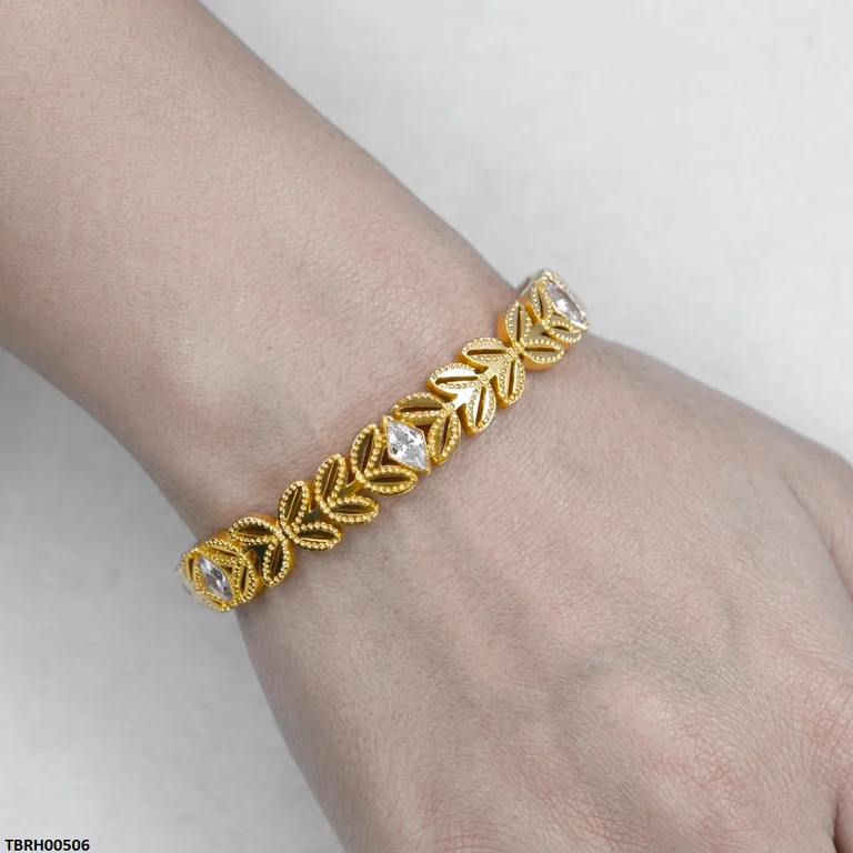 Leaf Stone Stainless Steel Bracelet